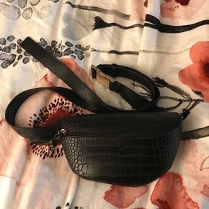 Torrid Plus Size Fanny Pack Black Faux Croc